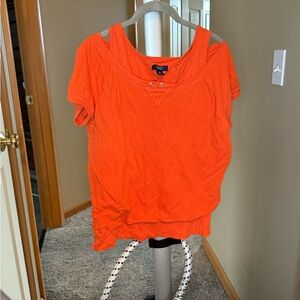 *Chaps Orange Women's Top - Tank and Overshirt in One - 1X